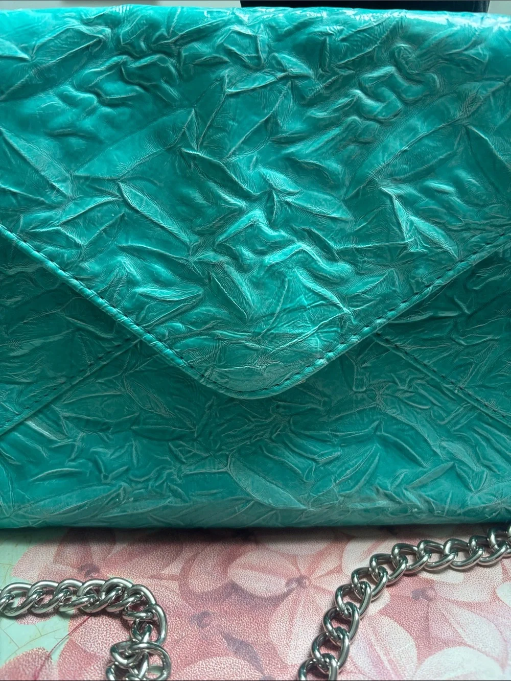 Jessica McClintock evening formal envelope shoulder handbag w/chain